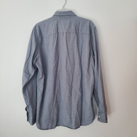 Timberland Button Down Shirt Oxford Blue Gray Long Sleeve Mens Large EUC - Picture 5 of 9